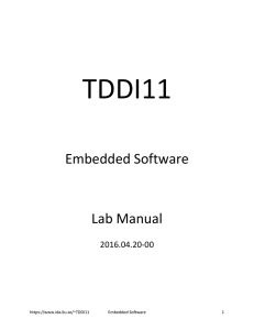 TDDI11 Embedded Software Lab Manual 2016.04.20-00
