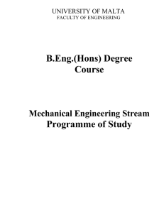 B.Eng.(Hons) Degree Course Programme of Study