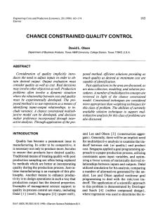 CHANCE  CONSTRAINED  QUALITY  CONTROL