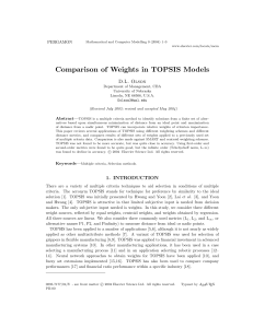 Comparison of Weights in TOPSIS Models D.L. Olson PERGAMON Abstract—
