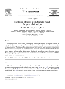 Simulation of fuzzy multiattribute models for grey relationships David L. Olson