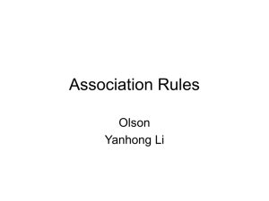 Association Rules Olson Yanhong Li