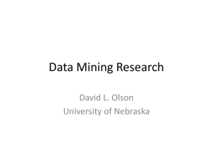 Data Mining Research David L. Olson University of Nebraska