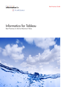 Informatica for Tableau  for Best Practices to Derive Maximum Value