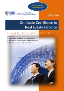 Graduate Certificate in Real Estate Finance 2015-2016