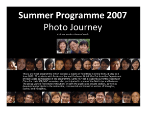 Summer Programme 2007 Photo Journey