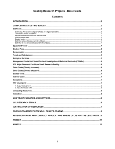 Costing Research Projects - Basic Guide  Contents