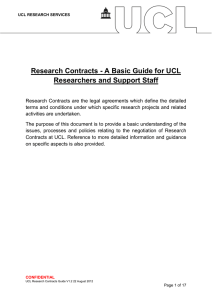 Research Contracts - A Basic Guide for UCL