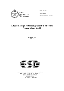 A System Design Methodology Based on a Formal Computational Model Wenbiao Wu