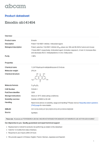 Emodin ab141454 Product datasheet Overview Product name