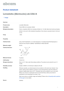 Lovastatin (Mevinolin) ab120614 Product datasheet 1 Image Overview