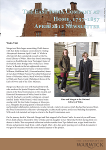 The East India Company at Home, 1757-1857 April 2012 Newsletter Wales Visit