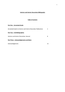   Interiors and Interior Decoration Bibliography  Table of Contents  Part One – Annotated Guide 