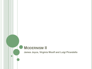 M II ODERNISM James Joyce, Virginia Woolf and Luigi Pirandello