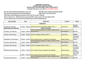 UNIVERSITY OF MALTA CENTRE FOR LABOUR STUDIES Timetable February to June 2016