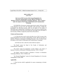 Legal Notice 192 of 2013 – Malta Government Gazette 19,111 –...  EDUCATION ACT (CAP. 327)