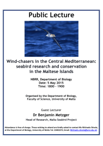 Public Lecture  Wind-chasers in the Central Mediterranean: seabird research and conservation