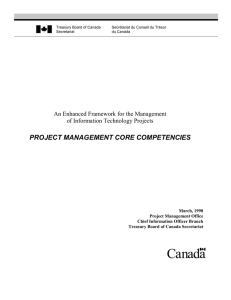 PROJECT MANAGEMENT CORE COMPETENCIES An Enhanced Framework for the Management