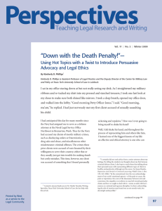 “Down with the Death Penalty!”— Advocacy and Legal Ethics