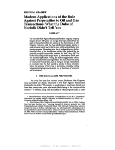 Modern Applications of the Rule Against Perpetuities to Oil and Gas