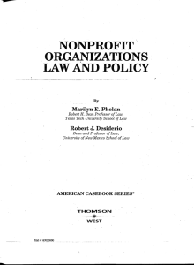 - NONPROFIT \ ORGANIZATIONS LAW AND POLICY