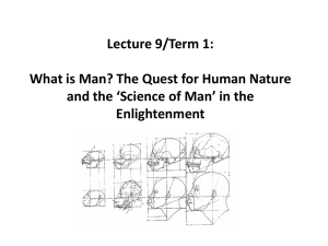 Lecture 9/Term 1: What is Man? The Quest for Human Nature Enlightenment