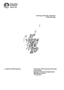 Learning community inspection Follow-through A report by HM Inspectors