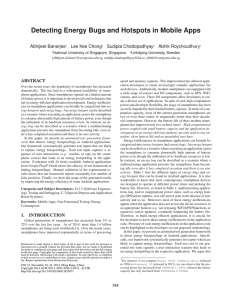 Detecting Energy Bugs and Hotspots in Mobile Apps Abhijeet Banerjee Sudipta Chattopadhyay