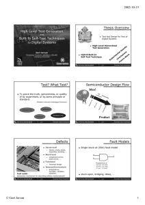 2002-10-15 Thesis Overview Test? What Test? Semiconductor Design Flow