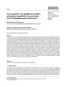 Can equations of equilibrium predict Article