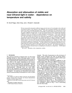 Absorption and attenuation of visible and near-infrared light in water: dependence on