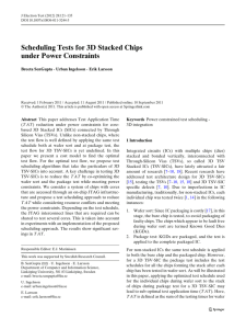 Scheduling Tests for 3D Stacked Chips under Power Constraints Breeta SenGupta