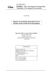 Report on automatic generation of test benches from system-level descriptions COTEST
