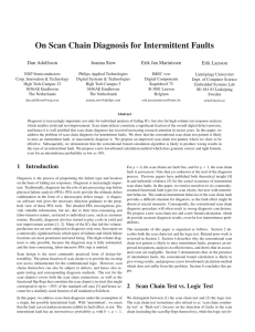 On Scan Chain Diagnosis for Intermittent Faults Dan Adolfsson Joanna Siew
