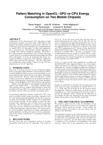 Pattern Matching in OpenCL: GPU vs CPU Energy Elena Aragon