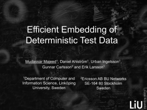 Efficient Embedding of Deterministic Test Data