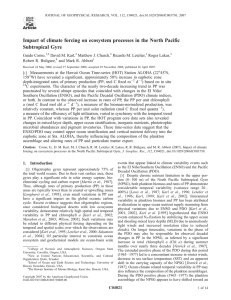 Impact of climate forcing on ecosystem processes in the North... Subtropical Gyre