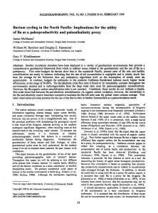 Barium  cycling in the North Pacific: Implications for the... of Ba as a palcoproductivity and palcoalkalinity proxy