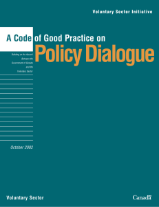 PolicyDialogue A Code of Good Practice on Voluntary Sector