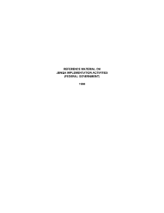 REFERENCE MATERIAL ON JBNQA IMPLEMENTATION ACTIVITIES (FEDERAL GOVERNMENT) 1990