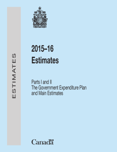 2015–16 Estimates Parts I and II The Government Expenditure Plan