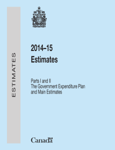 2014–15 Estimates Parts I and II The Government Expenditure Plan