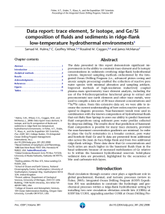 Data report: trace element, Sr isotope, and Ge/Si low-temperature hydrothermal environments