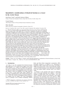 Quantitative considerations of dissolved barium as a tracer John Ryan Taylor