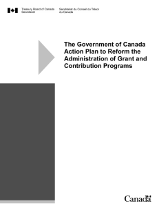 The Government of Canada Action Plan to Reform the d