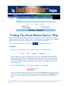 Trading The Stock Market Game Way