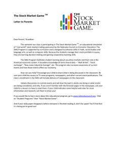 The Stock Market Game    Letter to Parents 