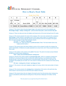How to Read a Stock Table 1 2 3