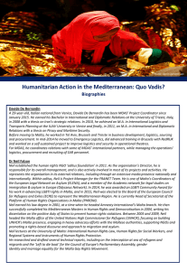 Humanitarian Action in the Mediterranean: Quo Vadis? Biographies