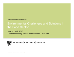 Environmental Challenges and Solutions in the Food Sector March 11-12, 2015